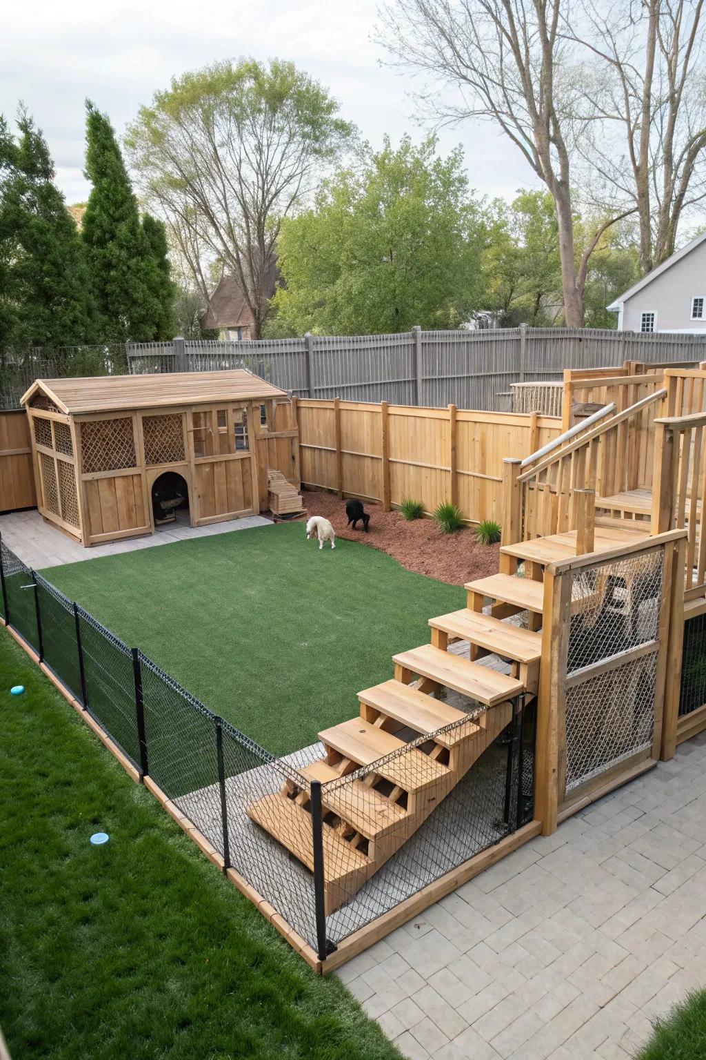 Multi-level platforms add excitement and exercise opportunities.