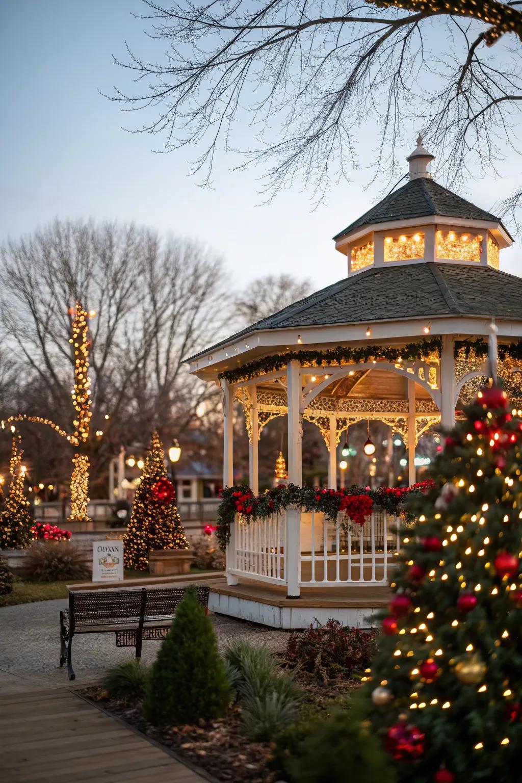 A festive seasonal celebration pavilion ready for any occasion.