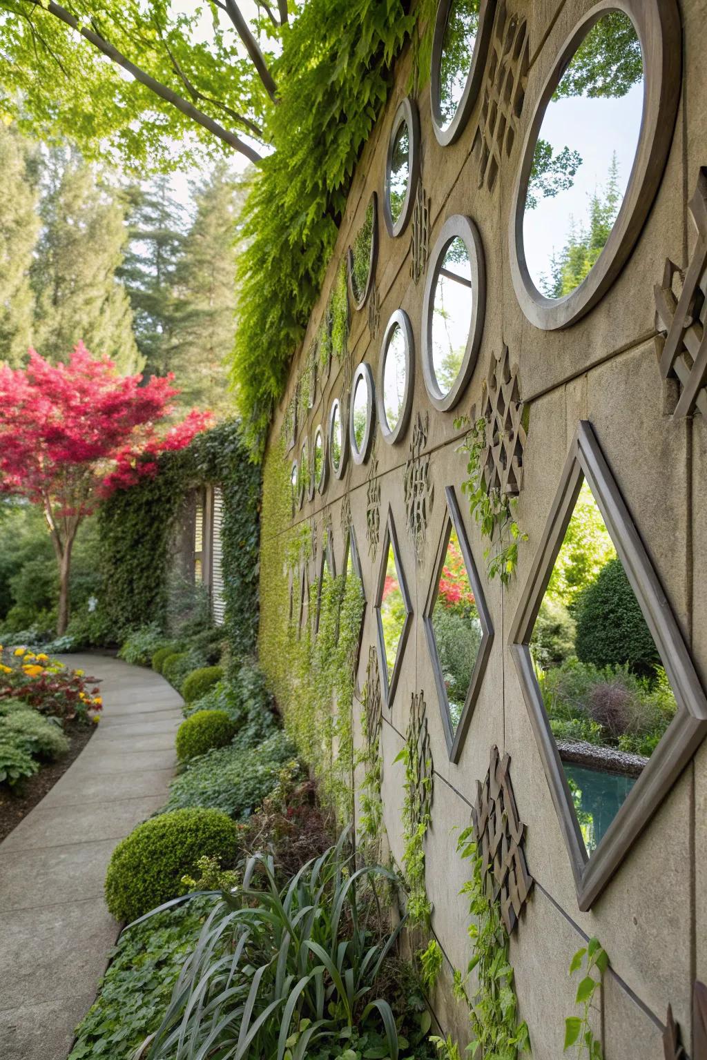 Reflective elements add intrigue and expand your space.