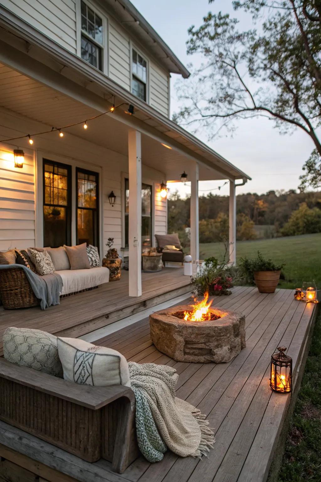 Enjoy cozy evenings with a fire pit.