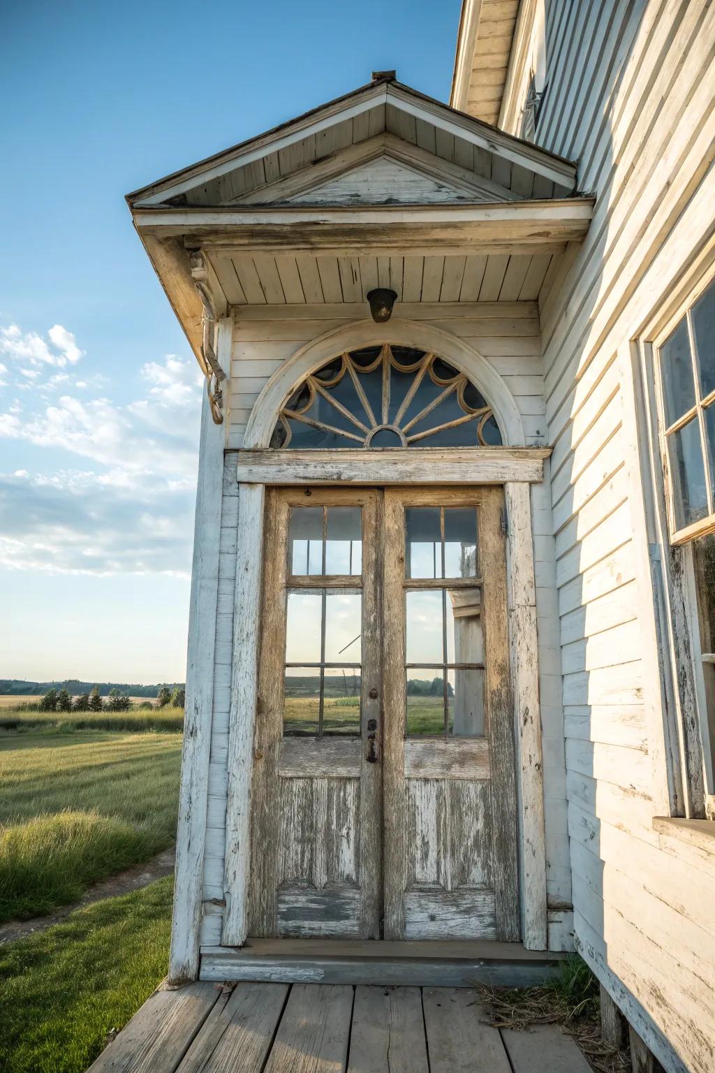 Transom windows enhance light and architectural interest.