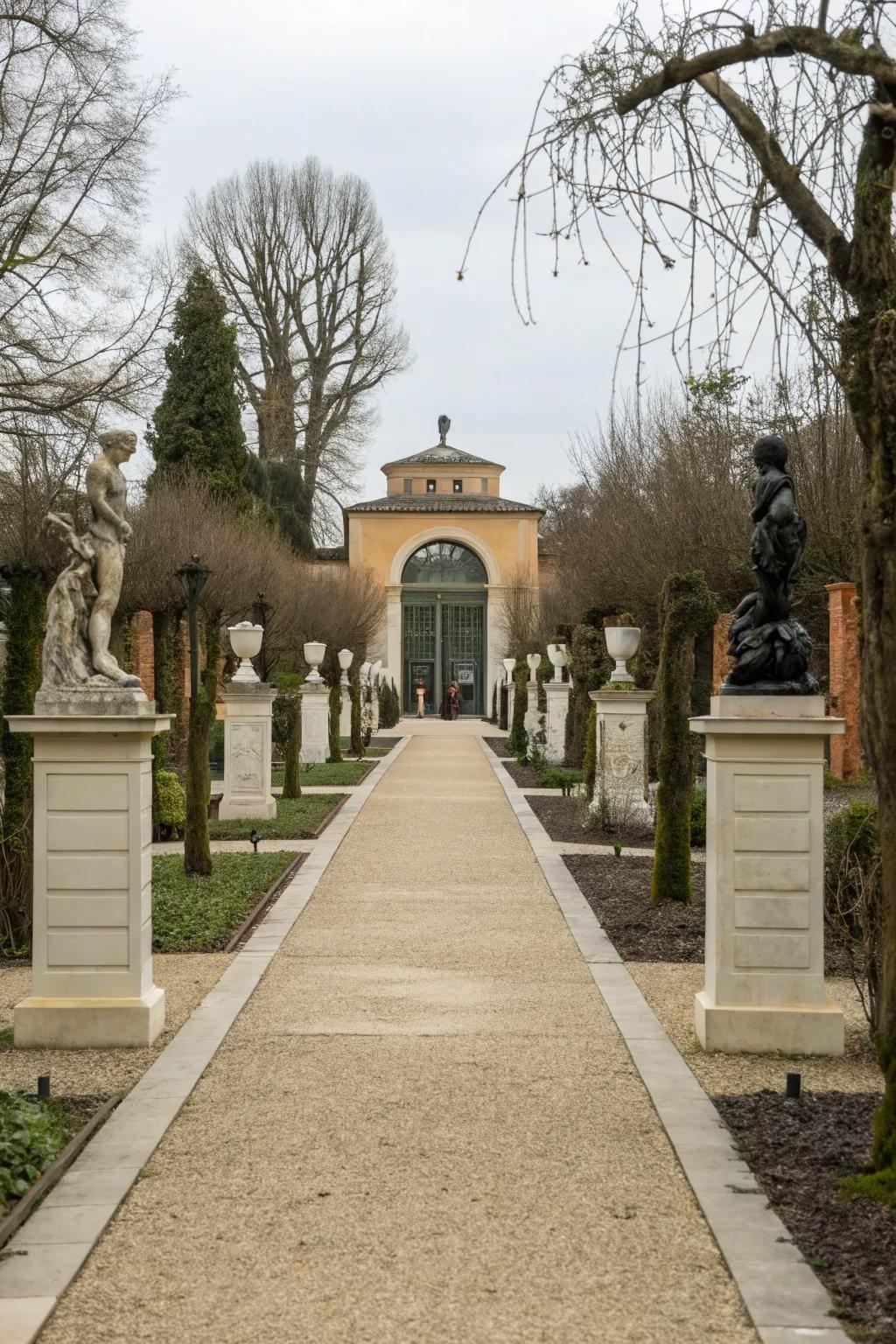 Infuse drama with sculptural elements along your path.