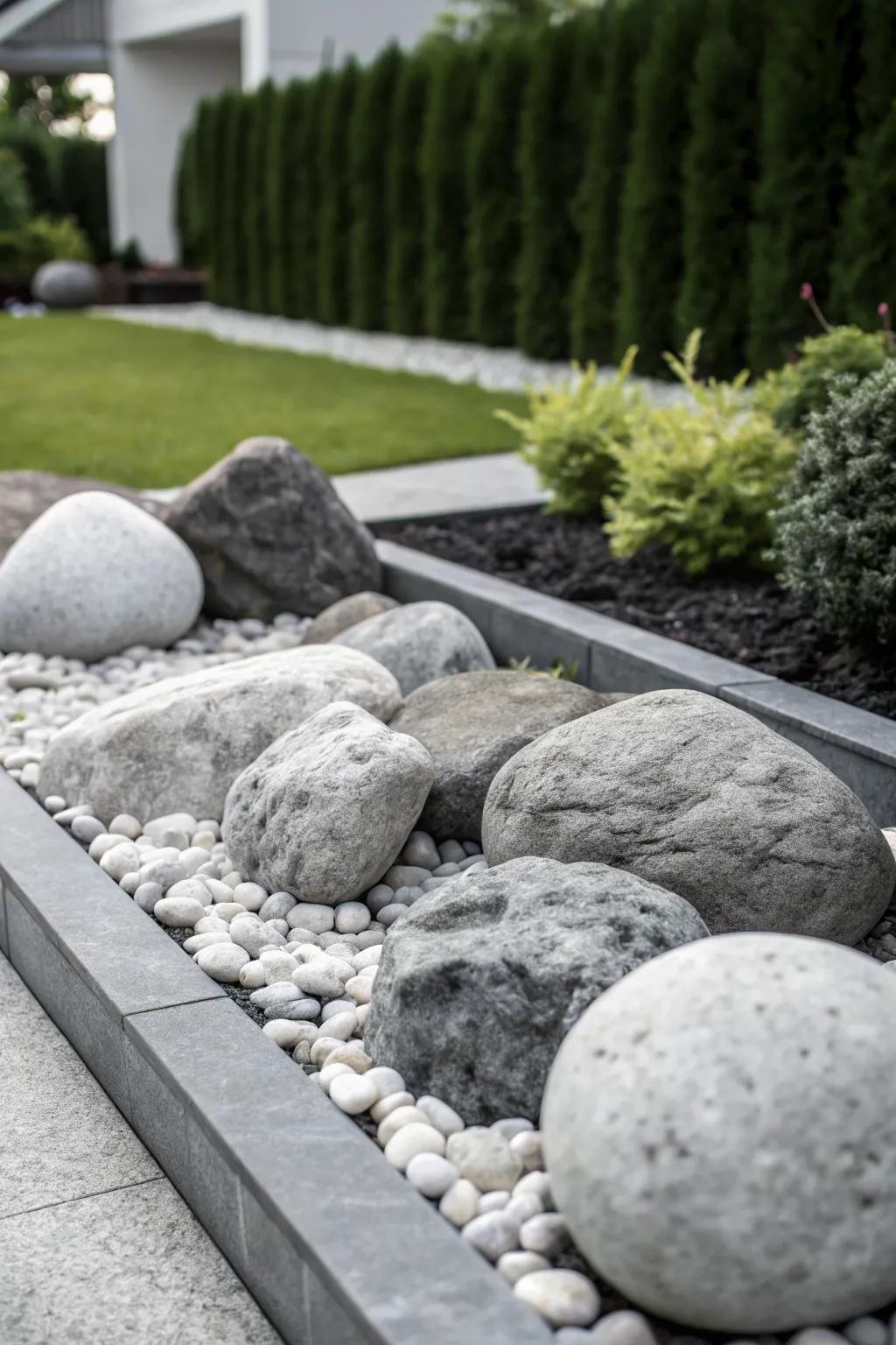A sleek monochrome rock palette adding modern elegance.