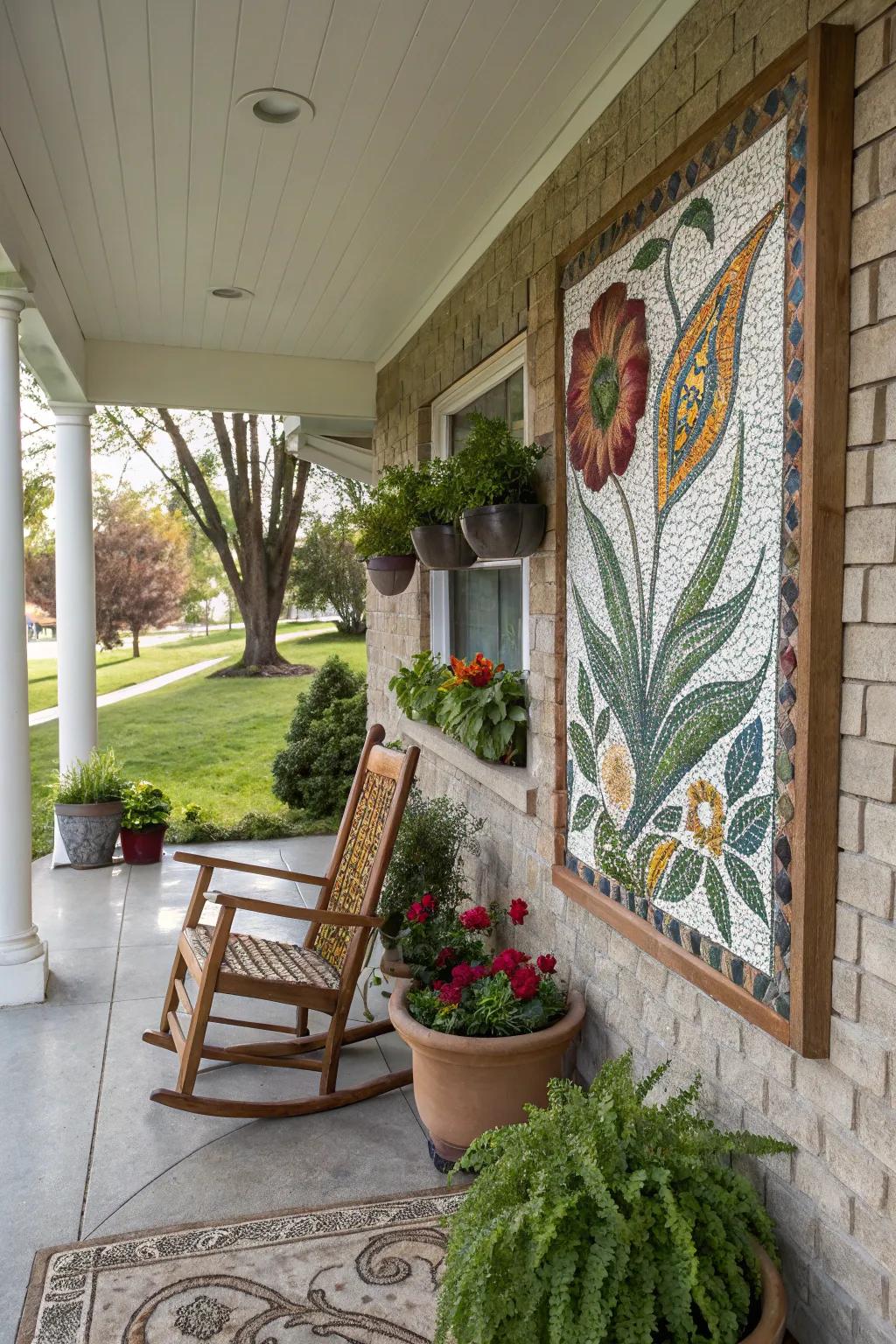 Mosaic tile art adds color and texture
