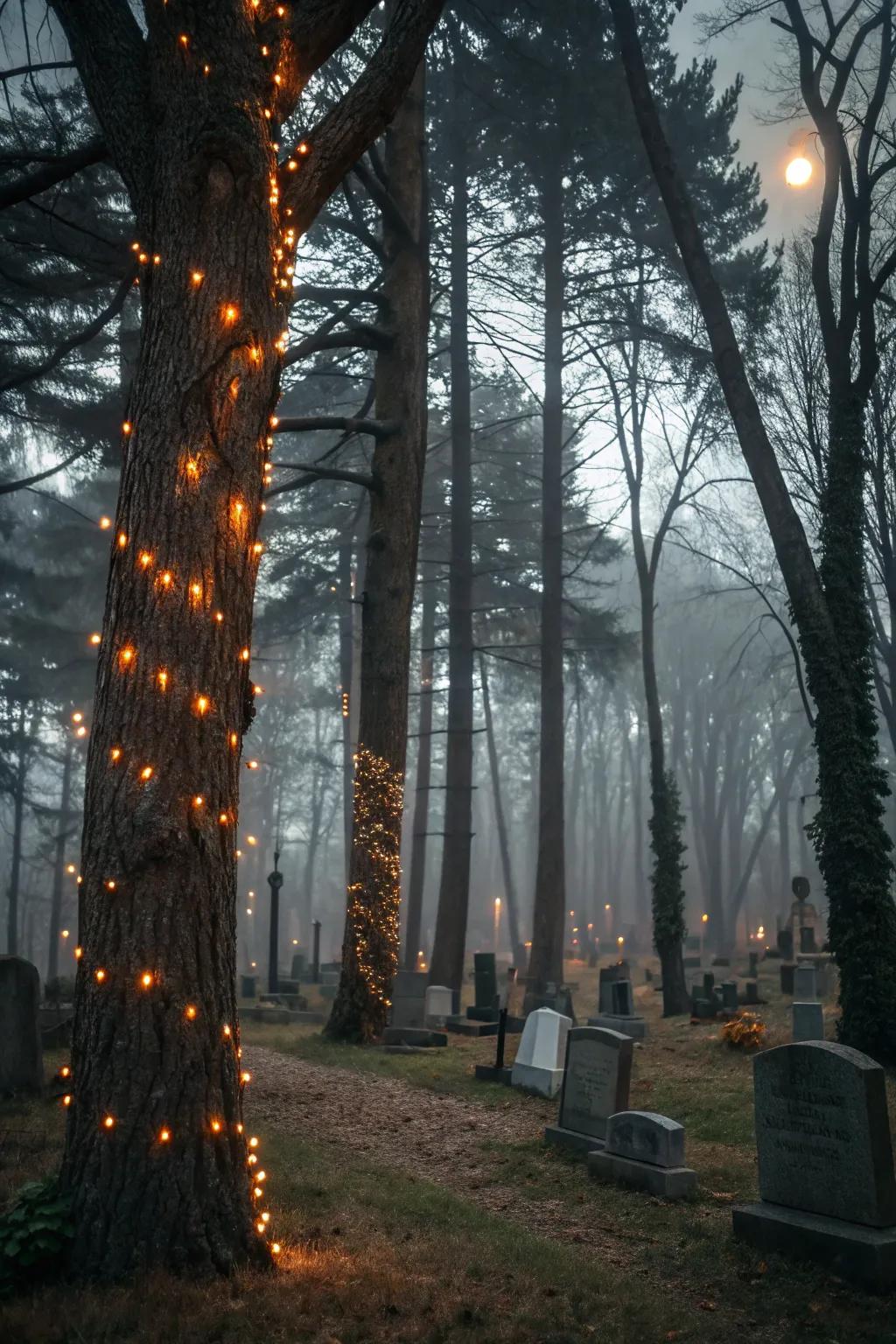 Twinkling lights add an enchanting glow.