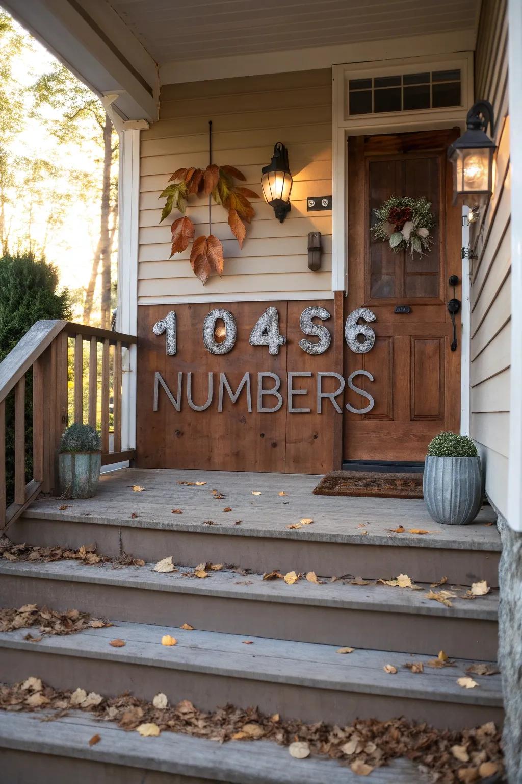 Unique house numbers add personality to your porch.