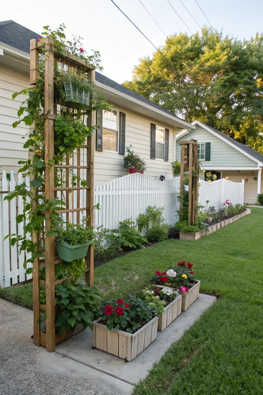 Vertical gardening maximizes space and adds dimension