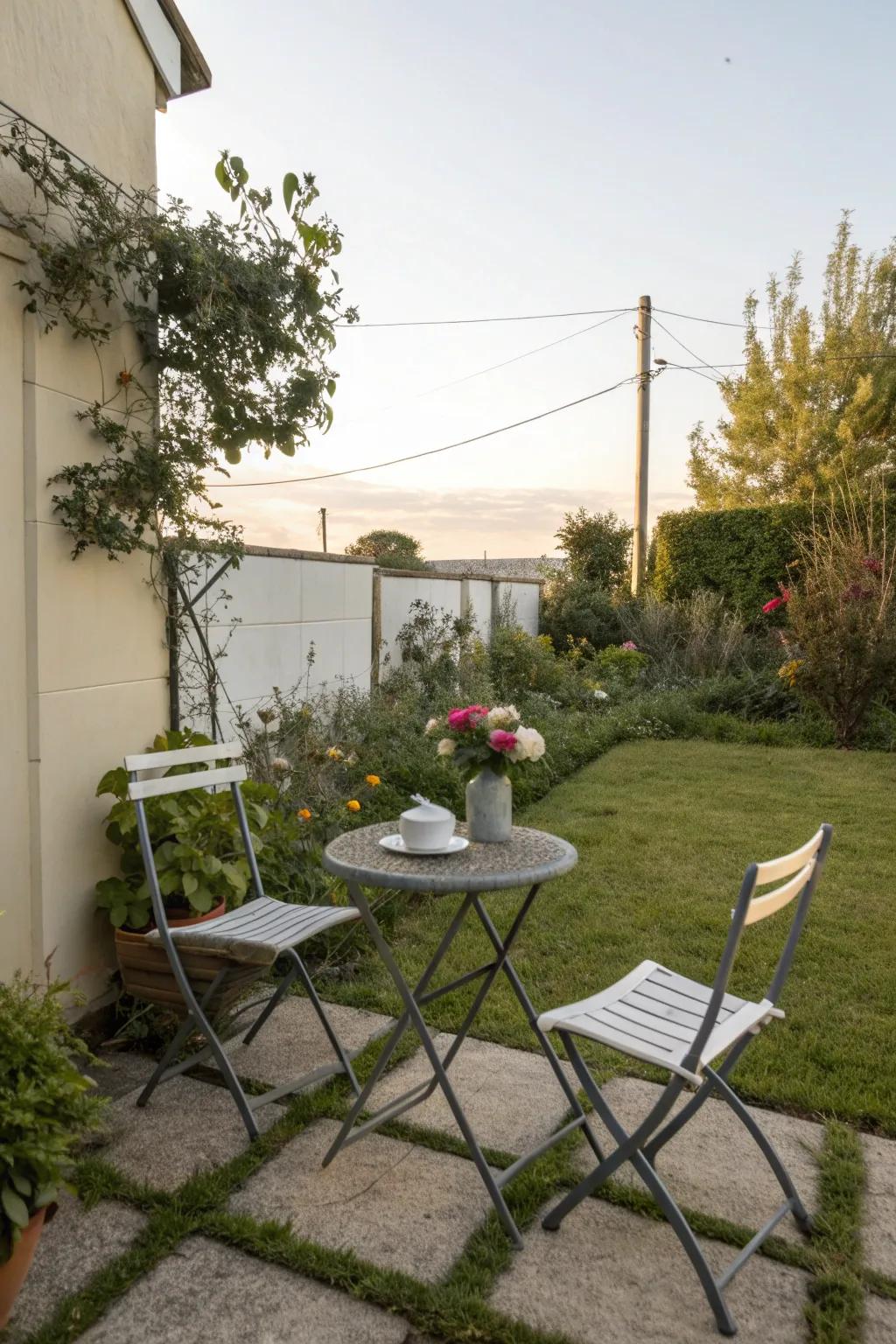Optimize your garden space with compact folding furniture.