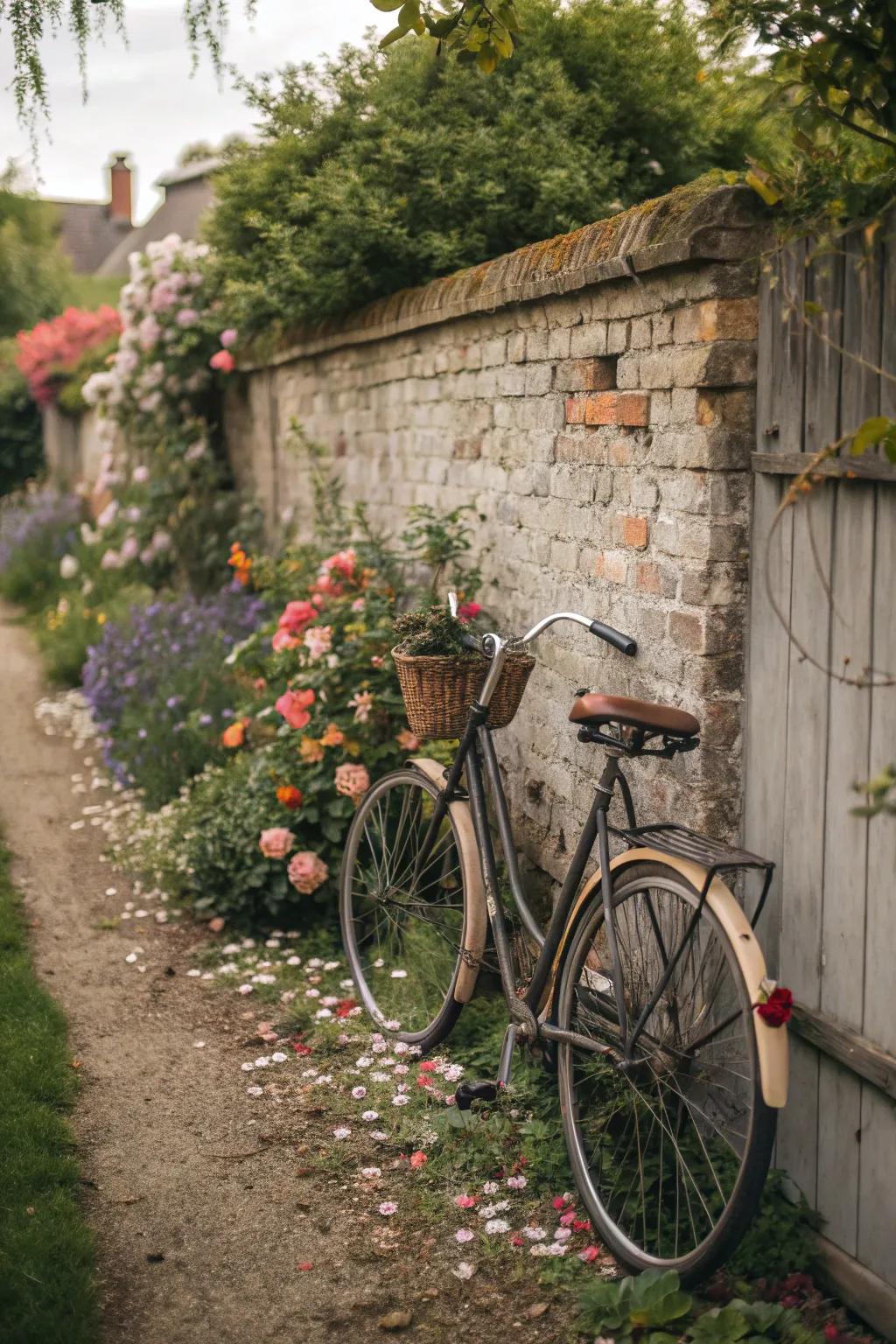 Adding nostalgia with unexpected garden props.