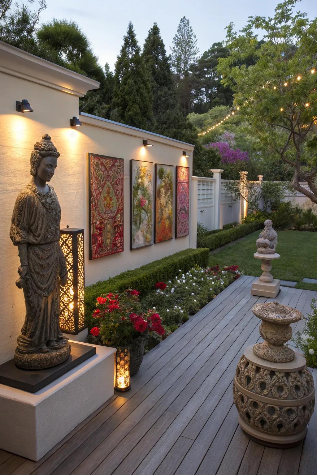 Artistic elements bring personal flair to your deck.