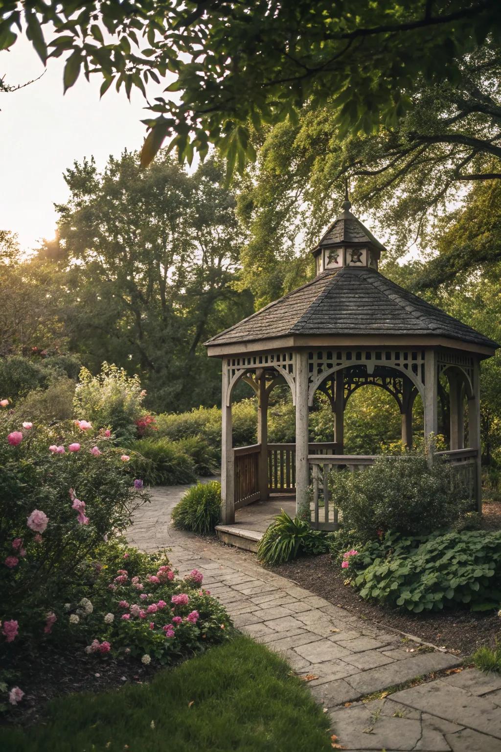 A serene mini gazebo retreat for peaceful moments.