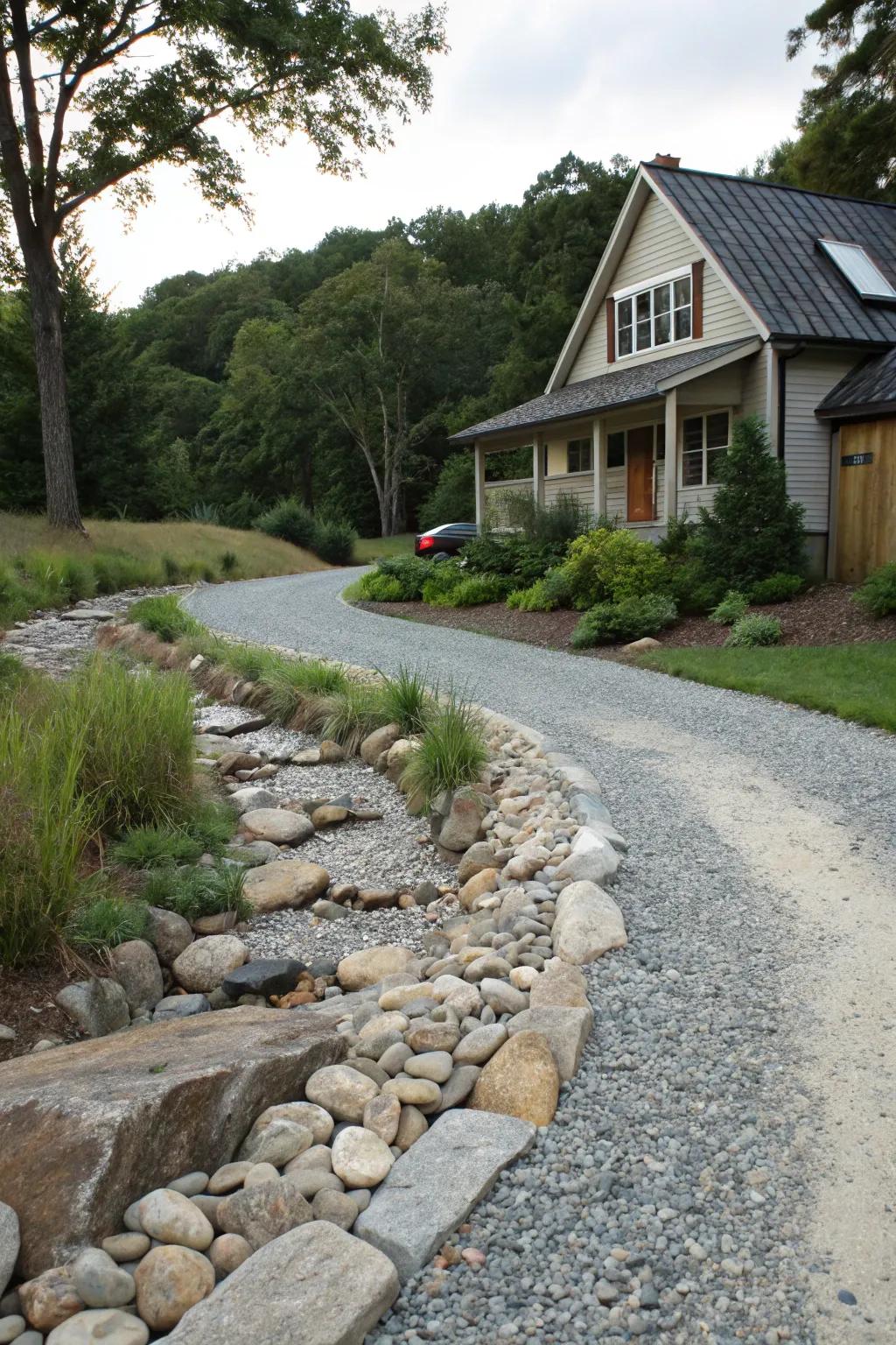 A natural stone path enhancing both function and style.