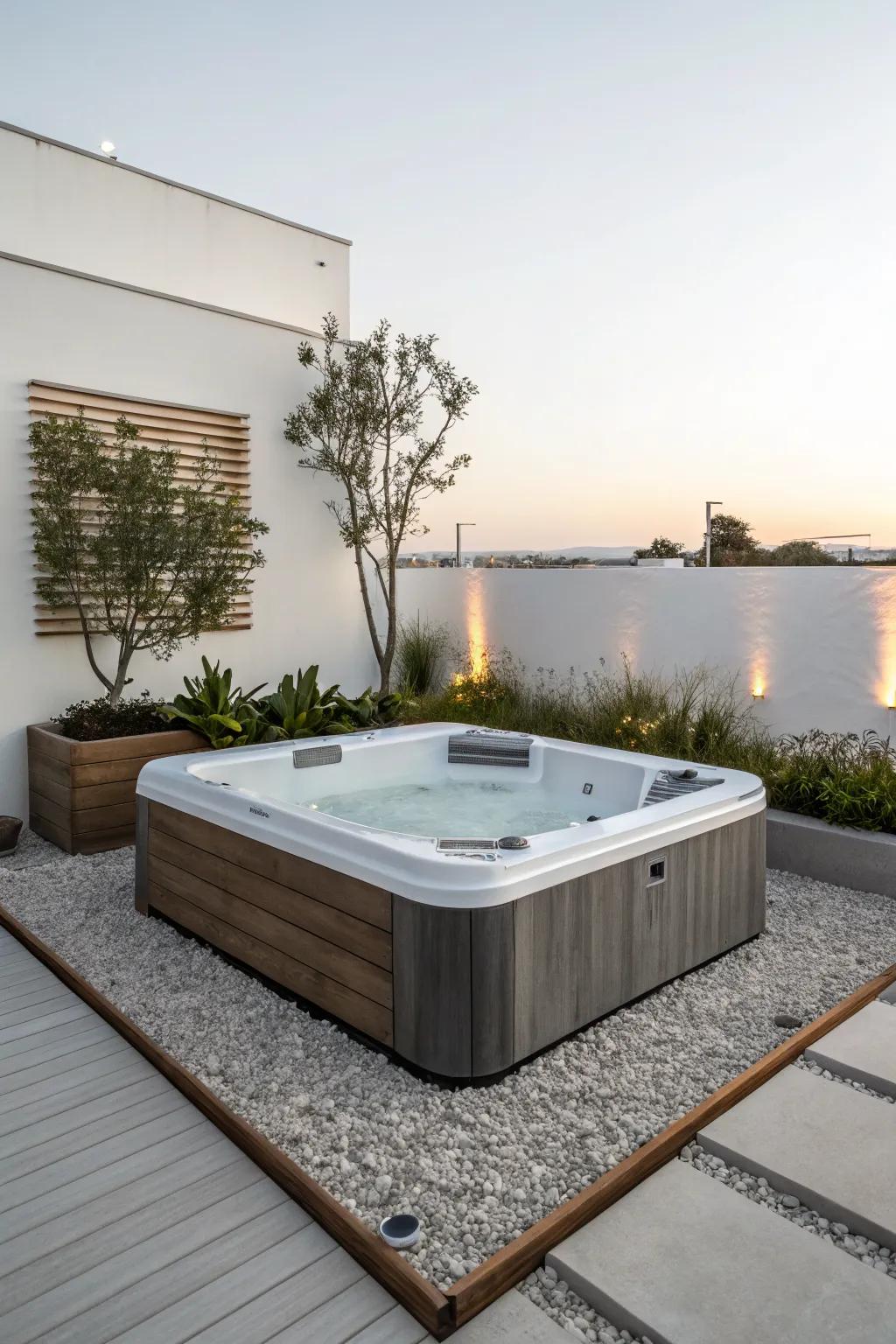 A minimalist design ensures a clean and serene space.