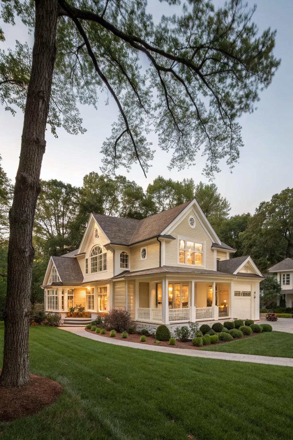 Beige and white create a timeless, elegant look.