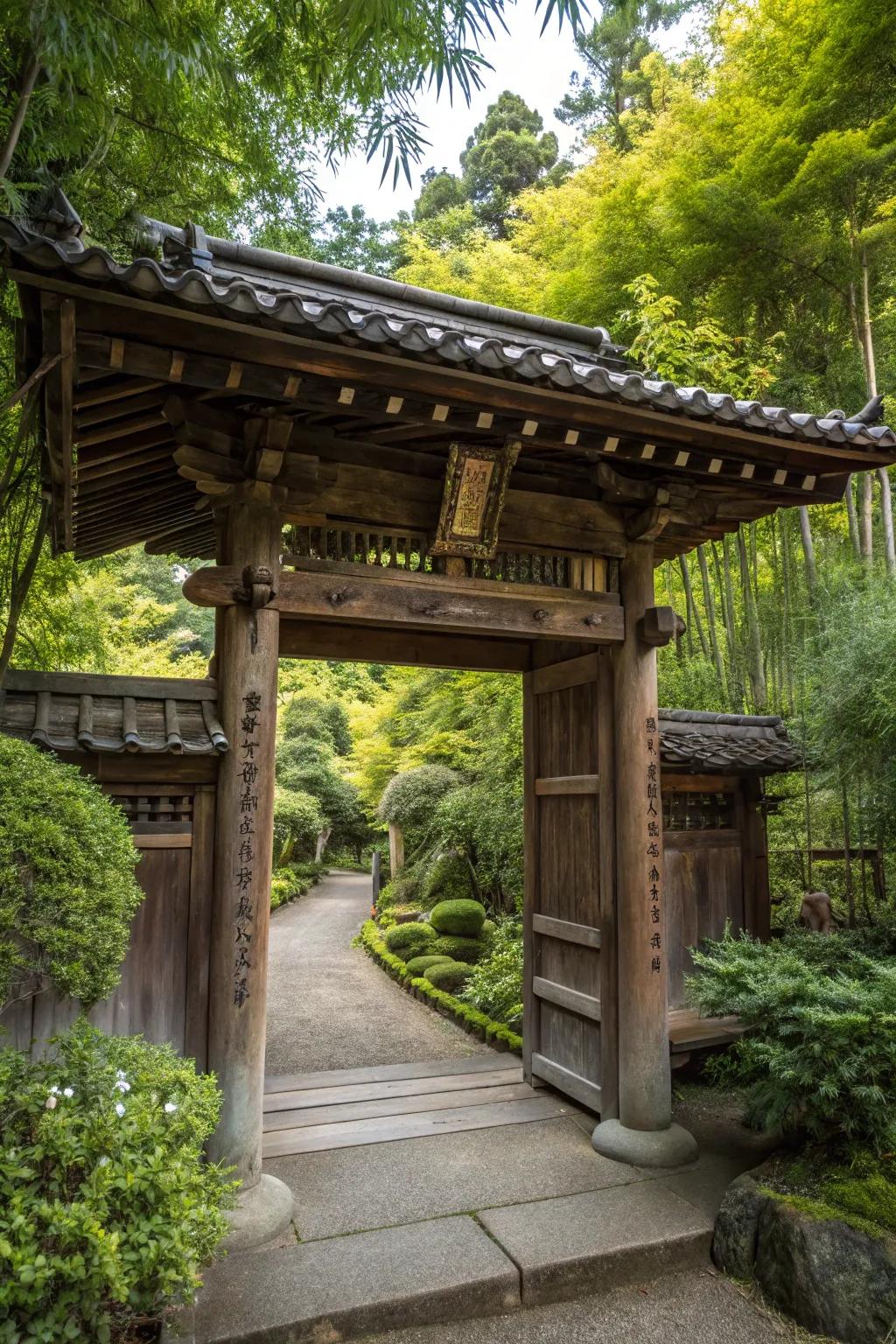 An elegant gateway enhances the entrance to your garden.