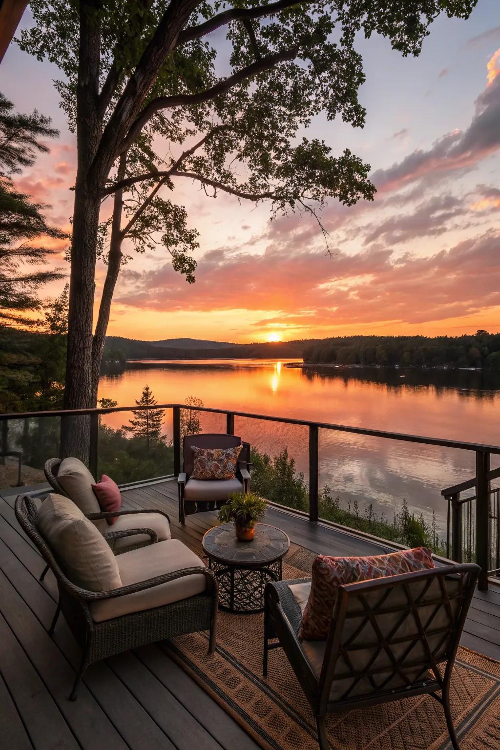 Enjoy the beauty of sunsets from your own dedicated viewing deck.