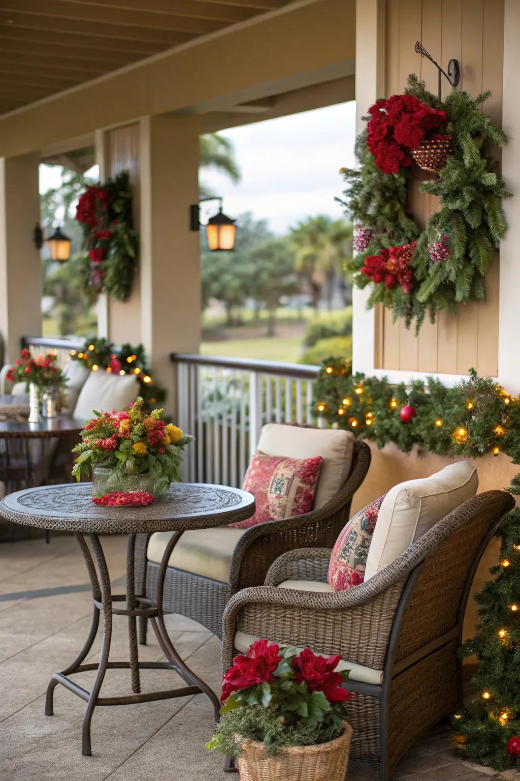Seasonal decor keeps your lanai feeling fresh.