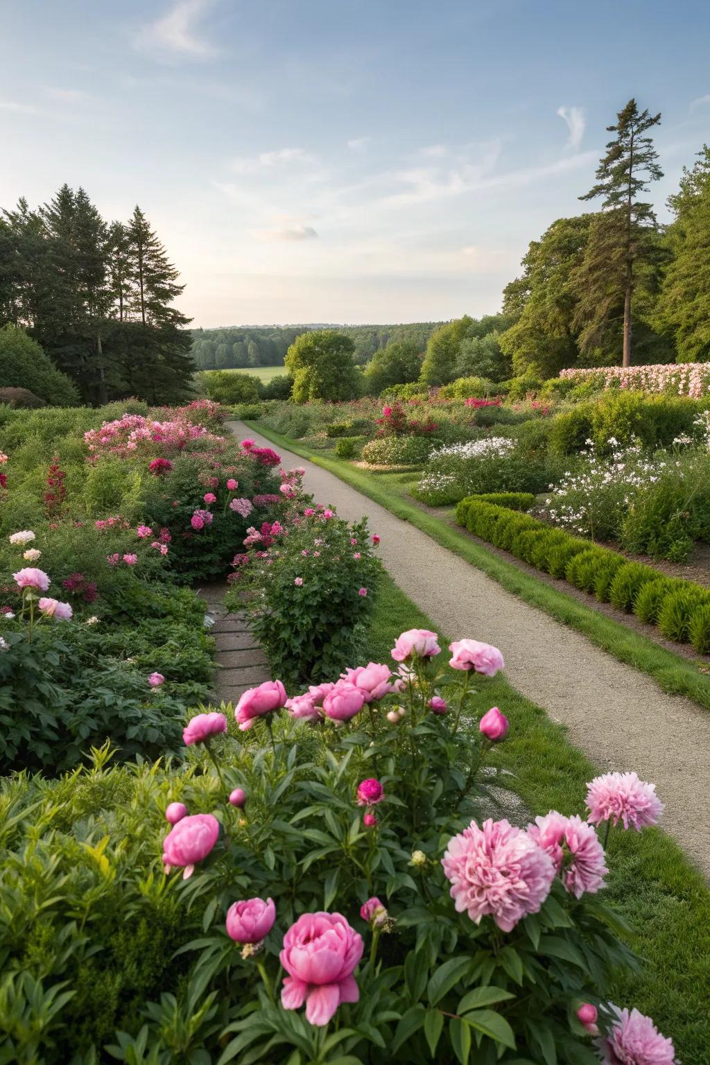 A showstopping garden with peonies as the centerpiece.