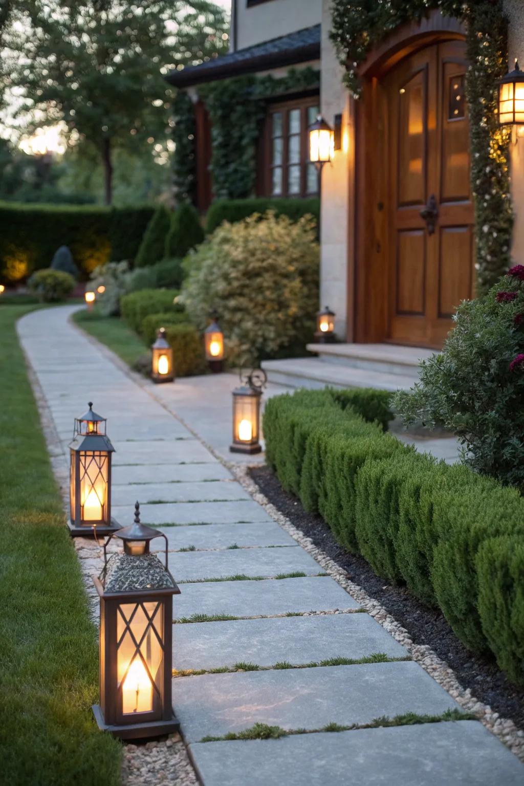 Light the way with lantern pathway lighting.