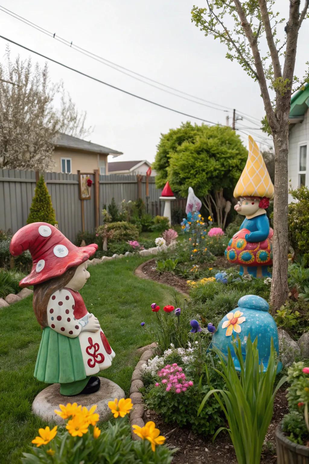 Sculptural elements add personality and intrigue to your garden.