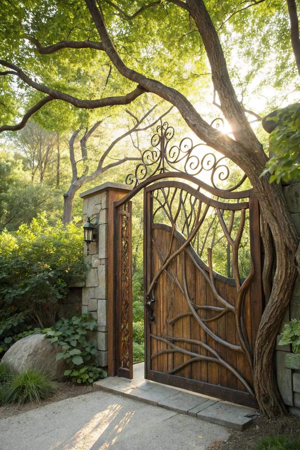 Nature-inspired designs bring organic beauty to gates.