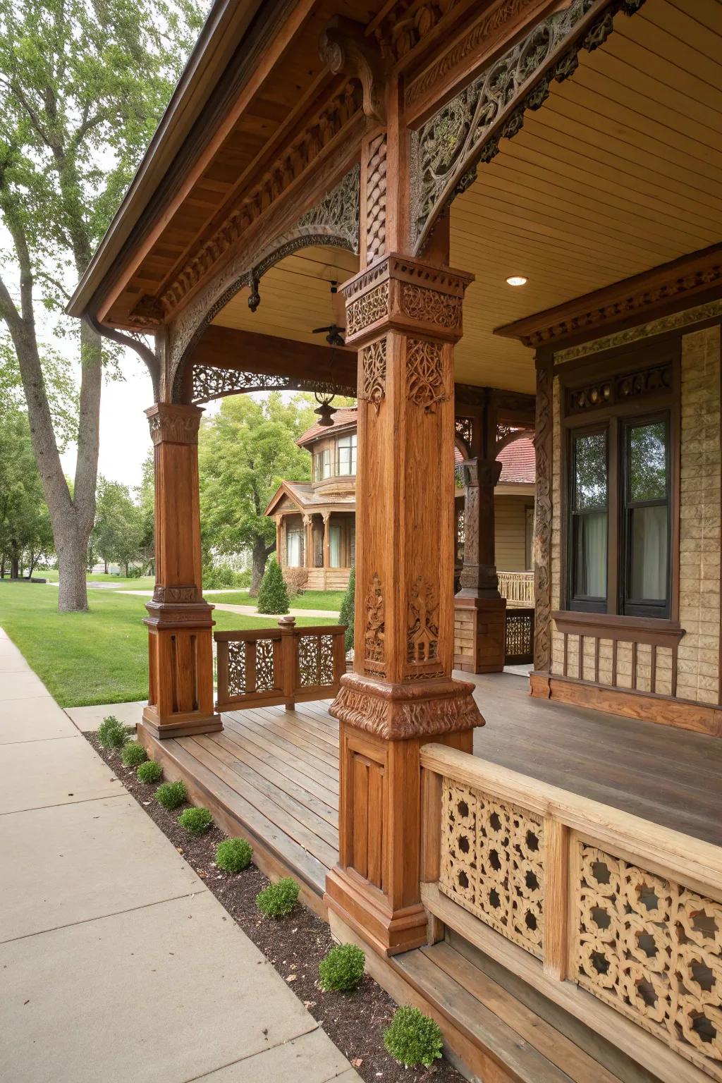 Craftsman style columns add handcrafted elegance and charm.