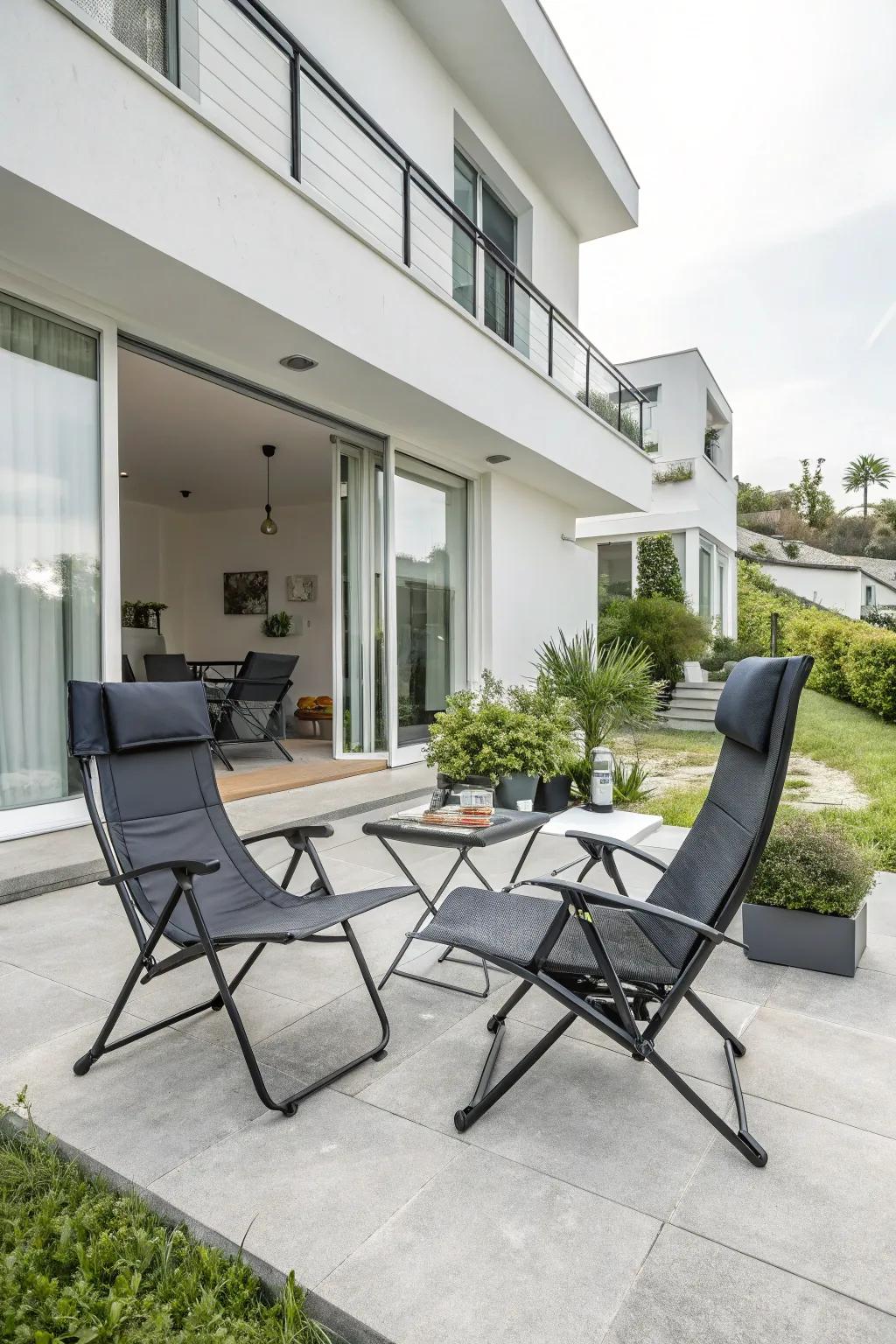 Portable furniture offering flexibility for any occasion.