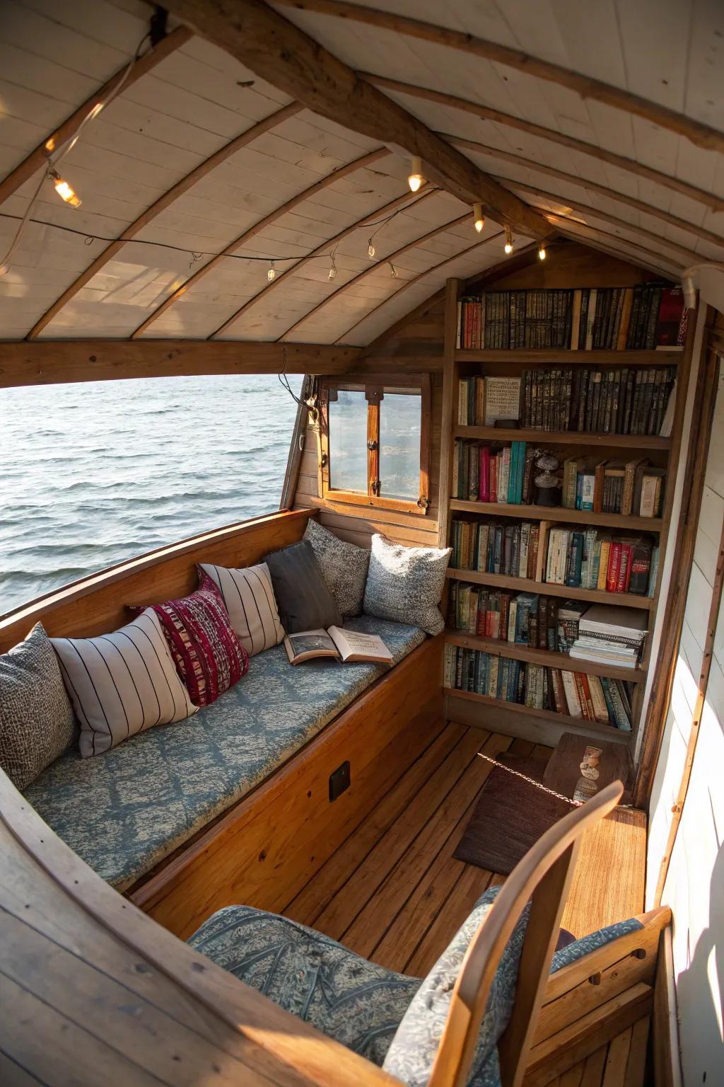 A secluded reading nook in the garden