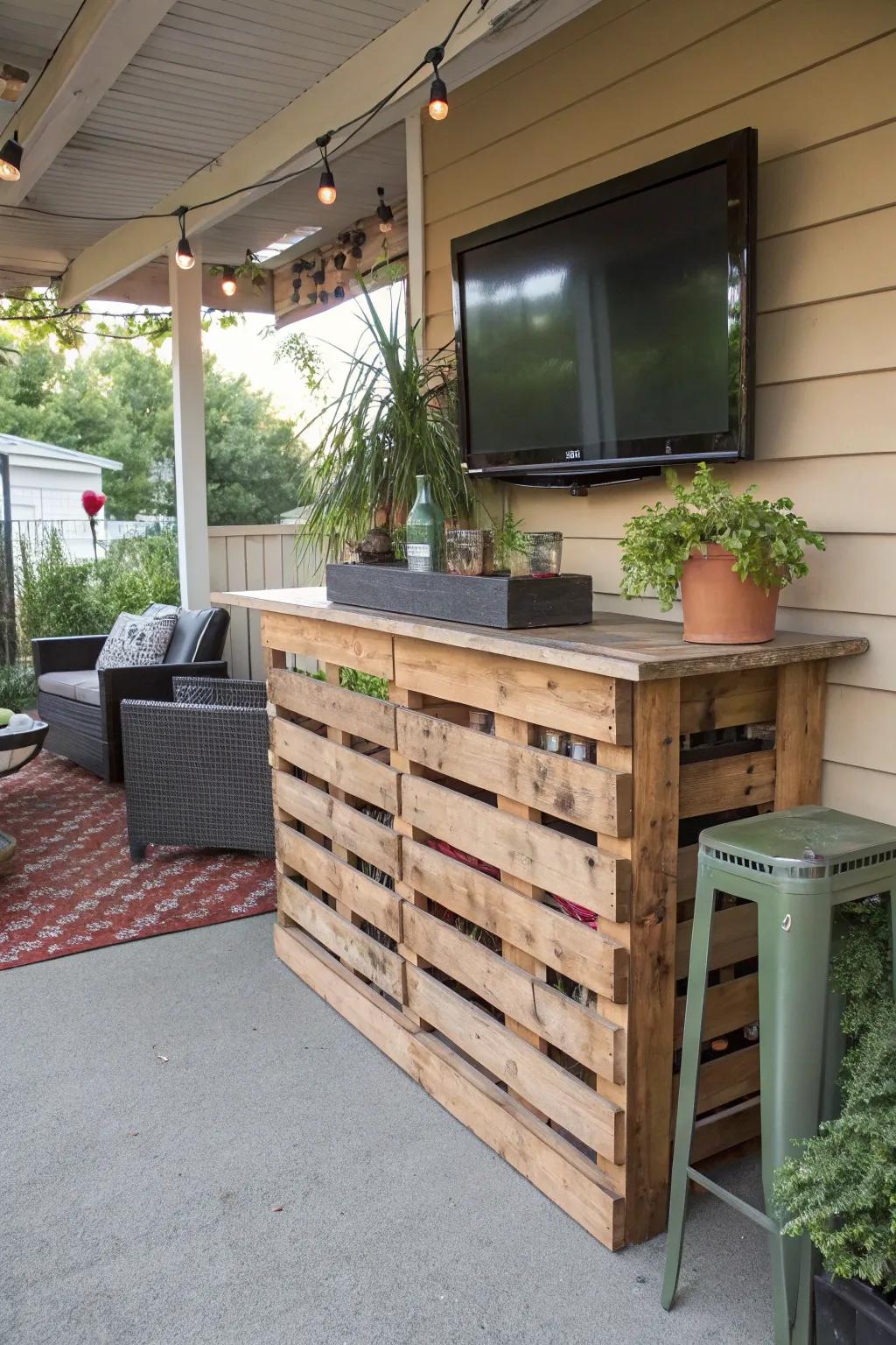 Get crafty with a DIY pallet bar that doesn't break the bank.