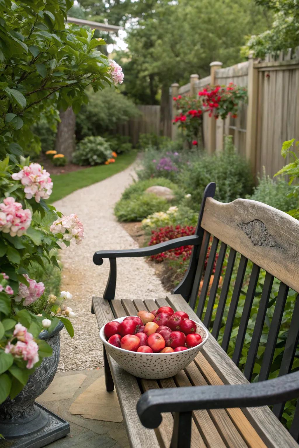 Red apples provide a simple, festive pop of color.