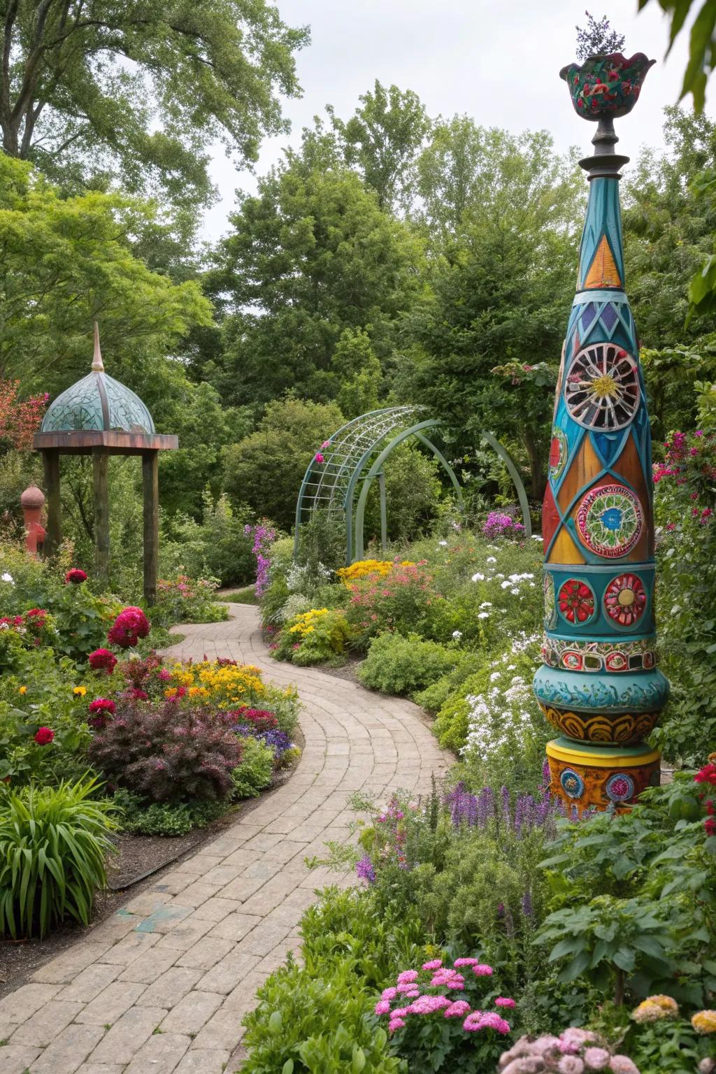 Express your style with captivating garden art displays.