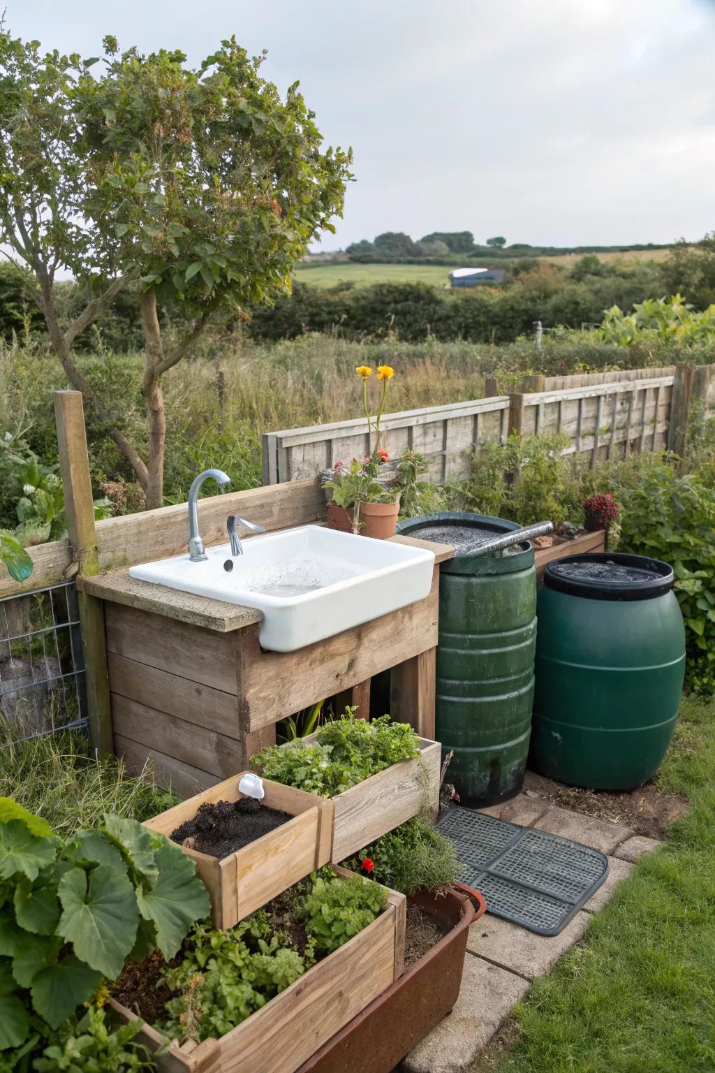 Embrace sustainability with an eco-friendly garden sink.