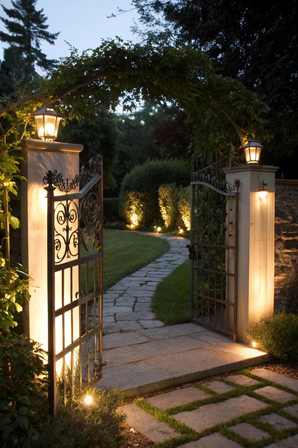 Lighting features enhance ambiance and safety, transforming your gate at night.