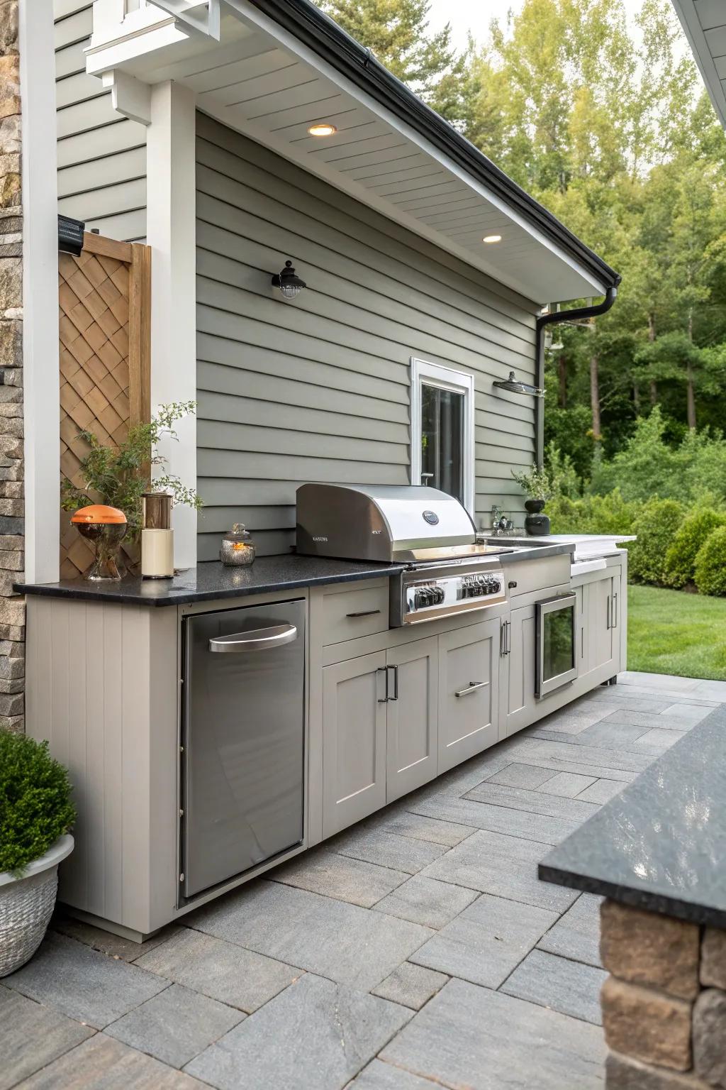 Vinyl siding offers a budget-friendly, durable, and stylish option for outdoor kitchens.