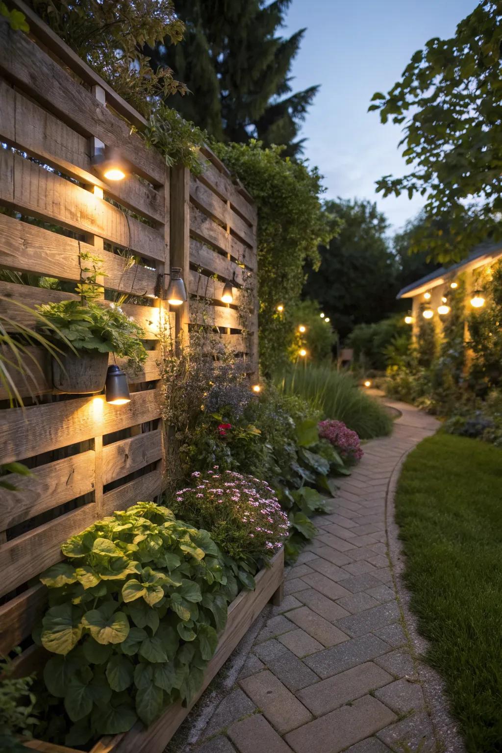 Create a magical atmosphere with pallet wall lighting.