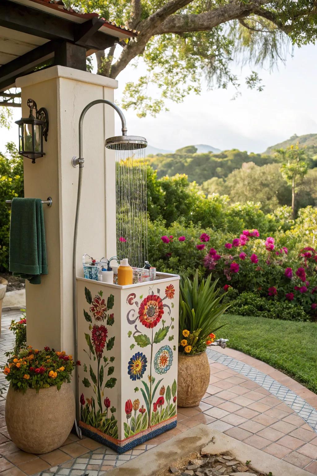 Artistic caddies are a bold expression of personal style in your shower.