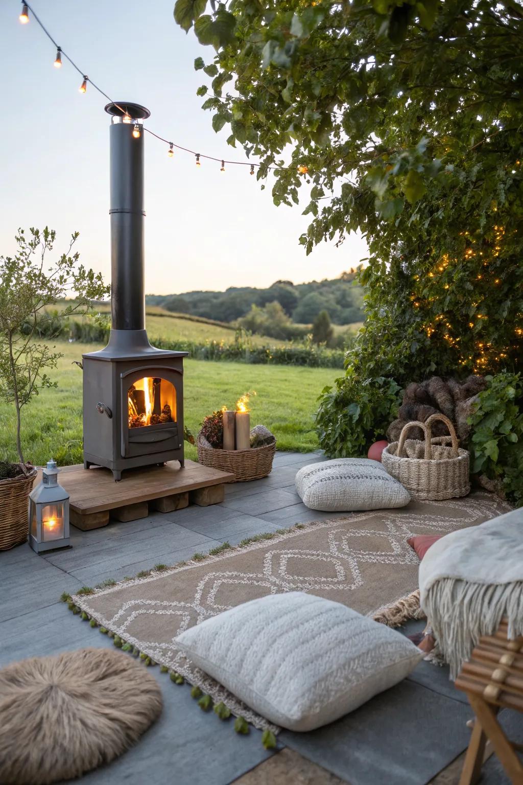 Turn your patio into a cozy outdoor living room.