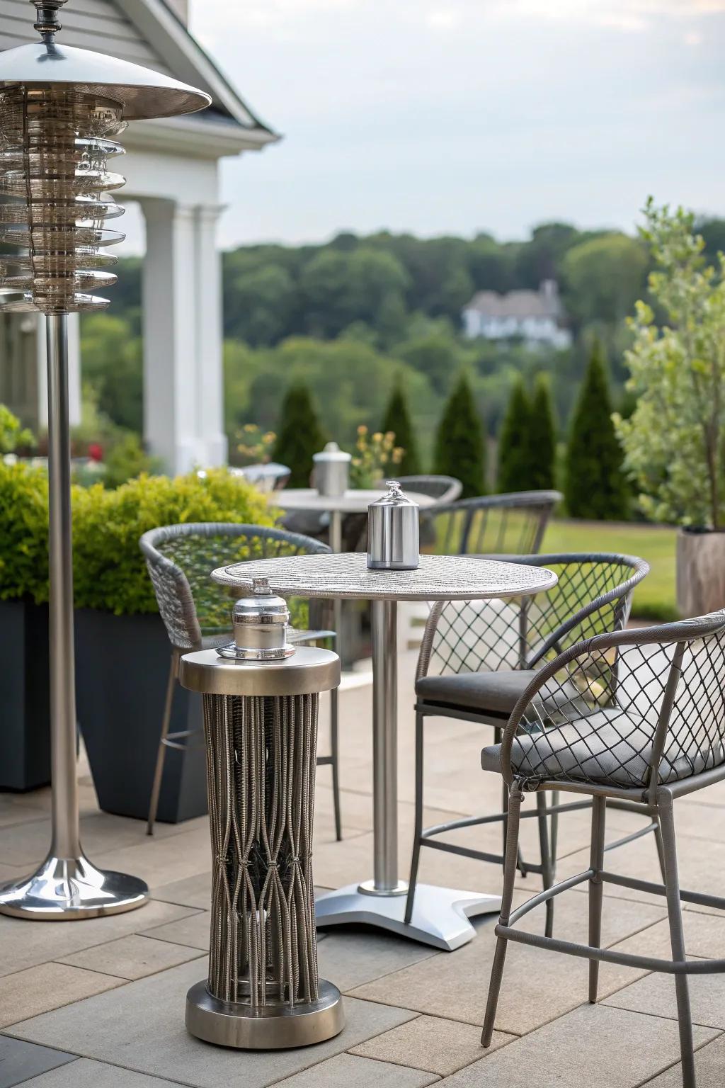 Metallic accents bring sparkle and sophistication.