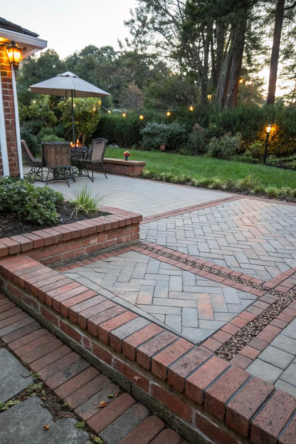 Contrasting borders create visual interest.