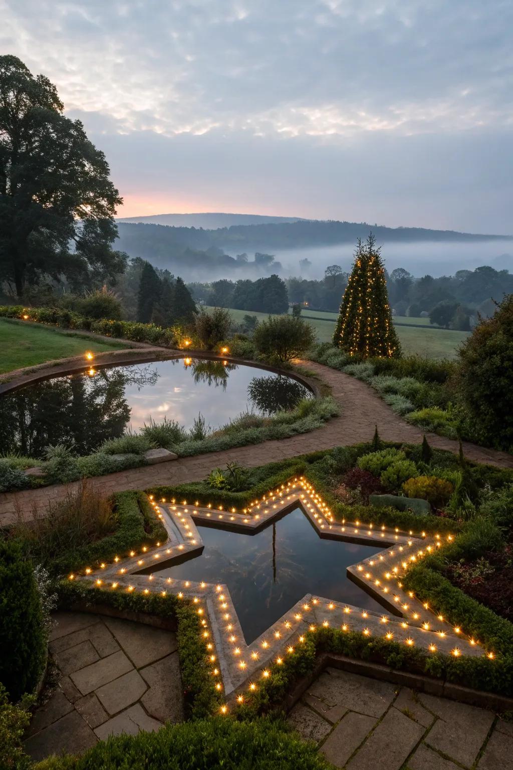 Star-shaped ponds add a celestial element to your backyard retreat.
