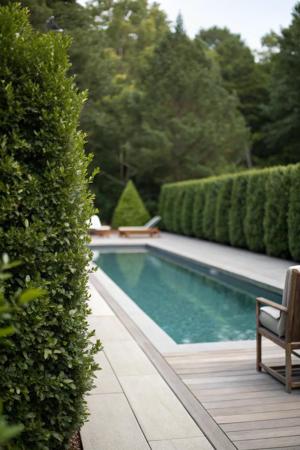 Screening shrubs offer a natural and effective privacy solution.