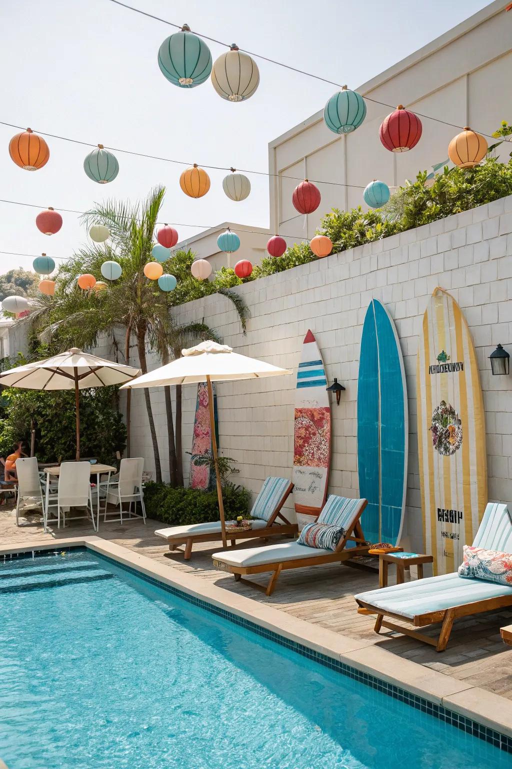 A retro surfing party brings nostalgic vibes to your event.