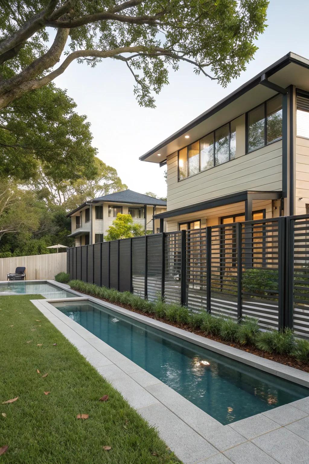 Privacy fences offer effective and stylish poolside seclusion.