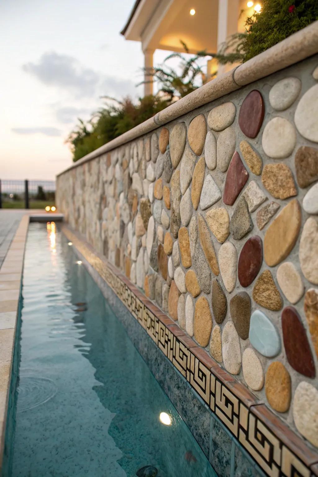 Natural stone mosaics offer a timeless, elegant aesthetic.