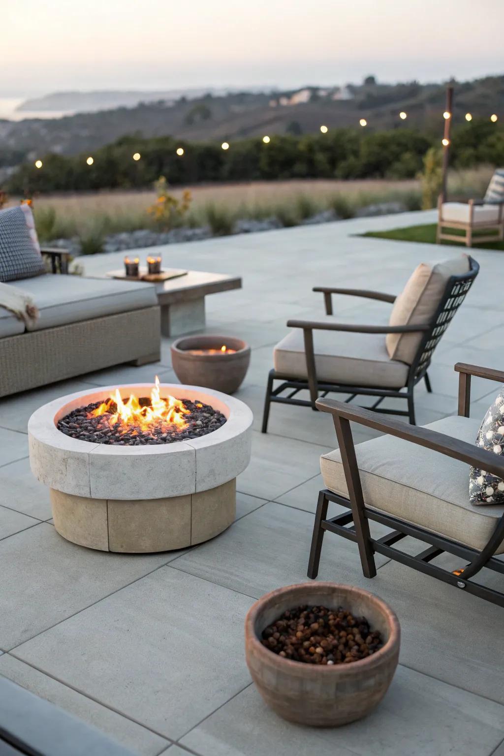 Portable features adding versatility to the patio design.