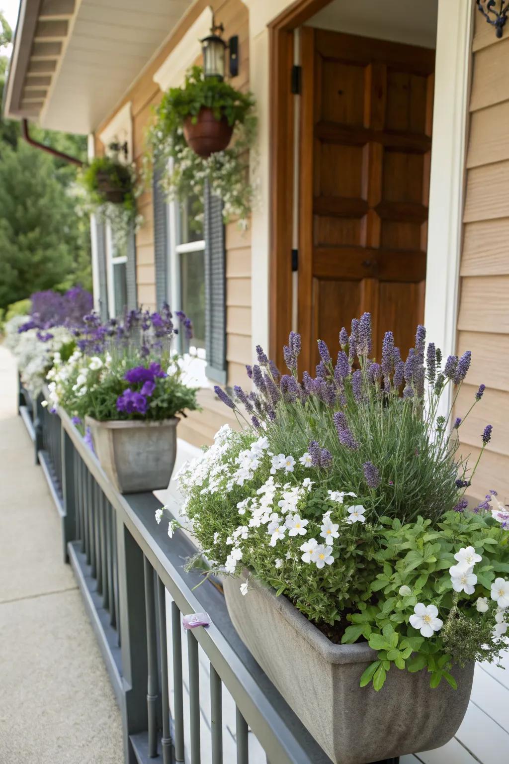 Fragrant flowers add a sensory delight to your porch environment.