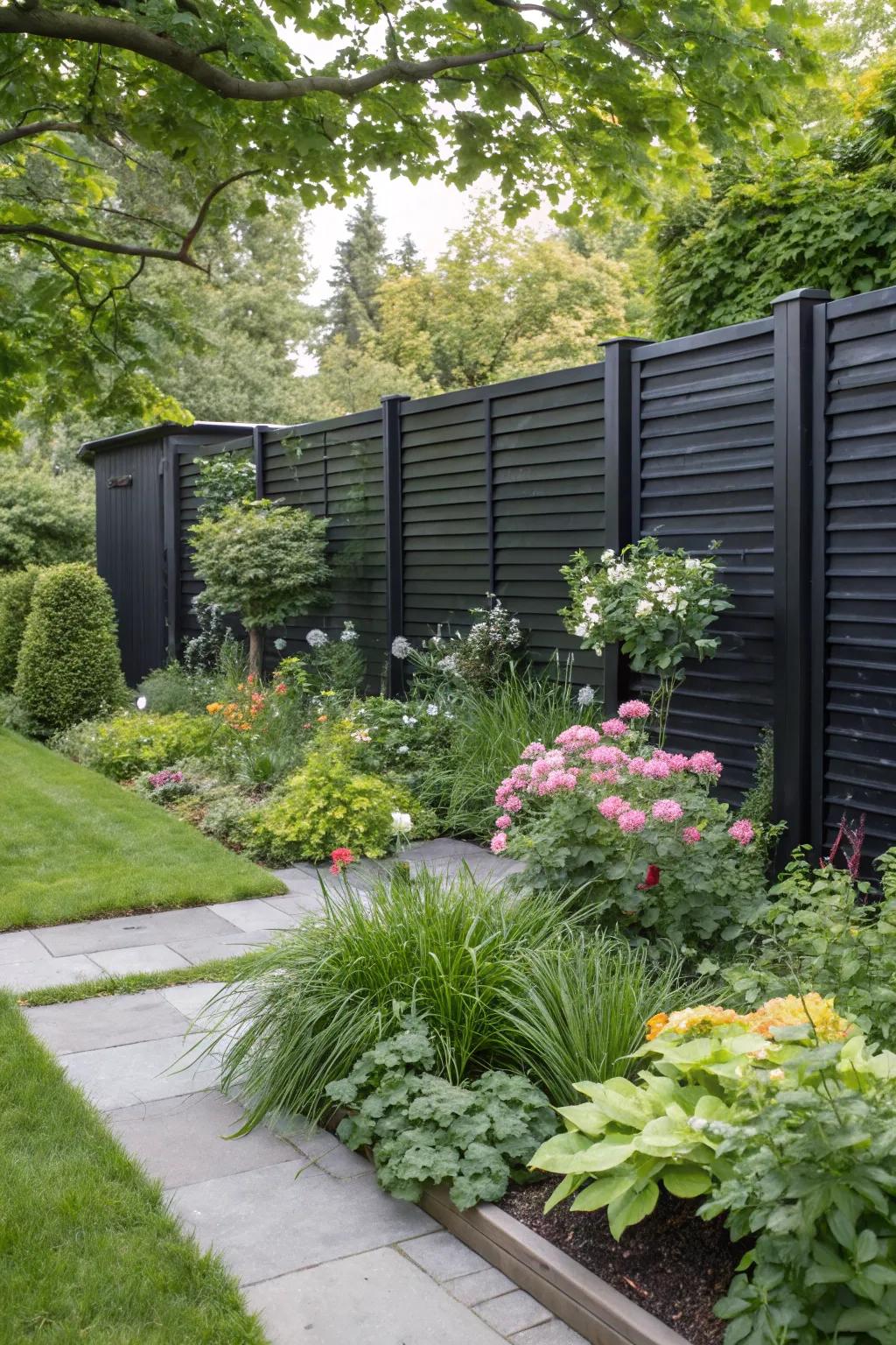 Black panels providing a sleek, modern backdrop.