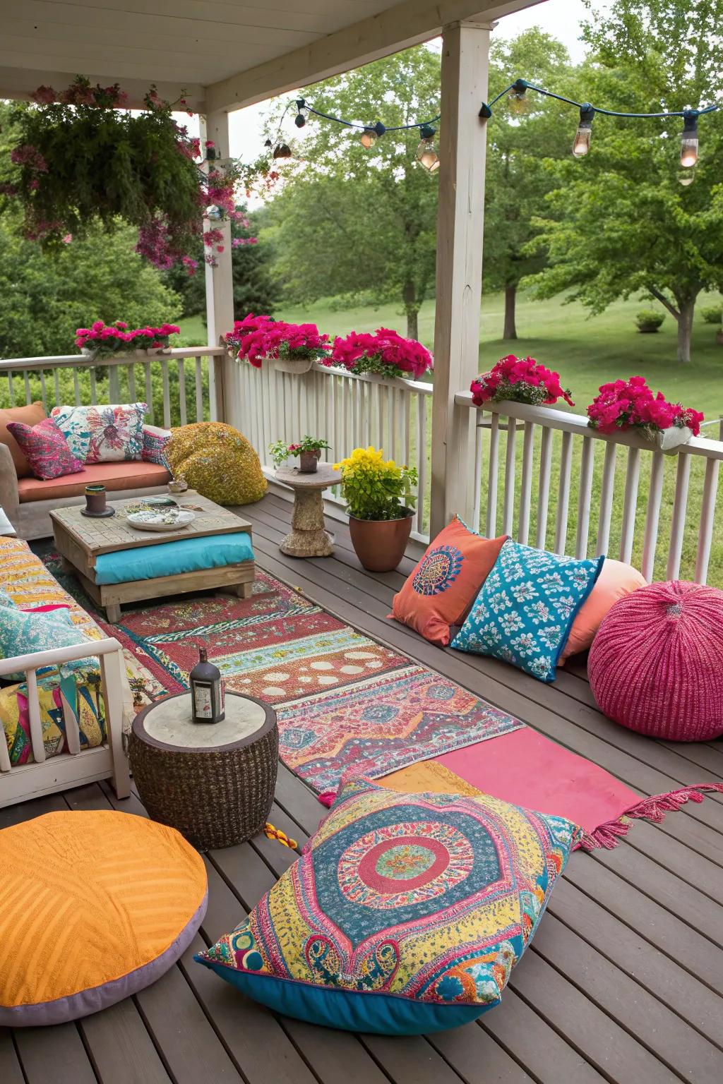 Express your style with colorful accents on your deck.
