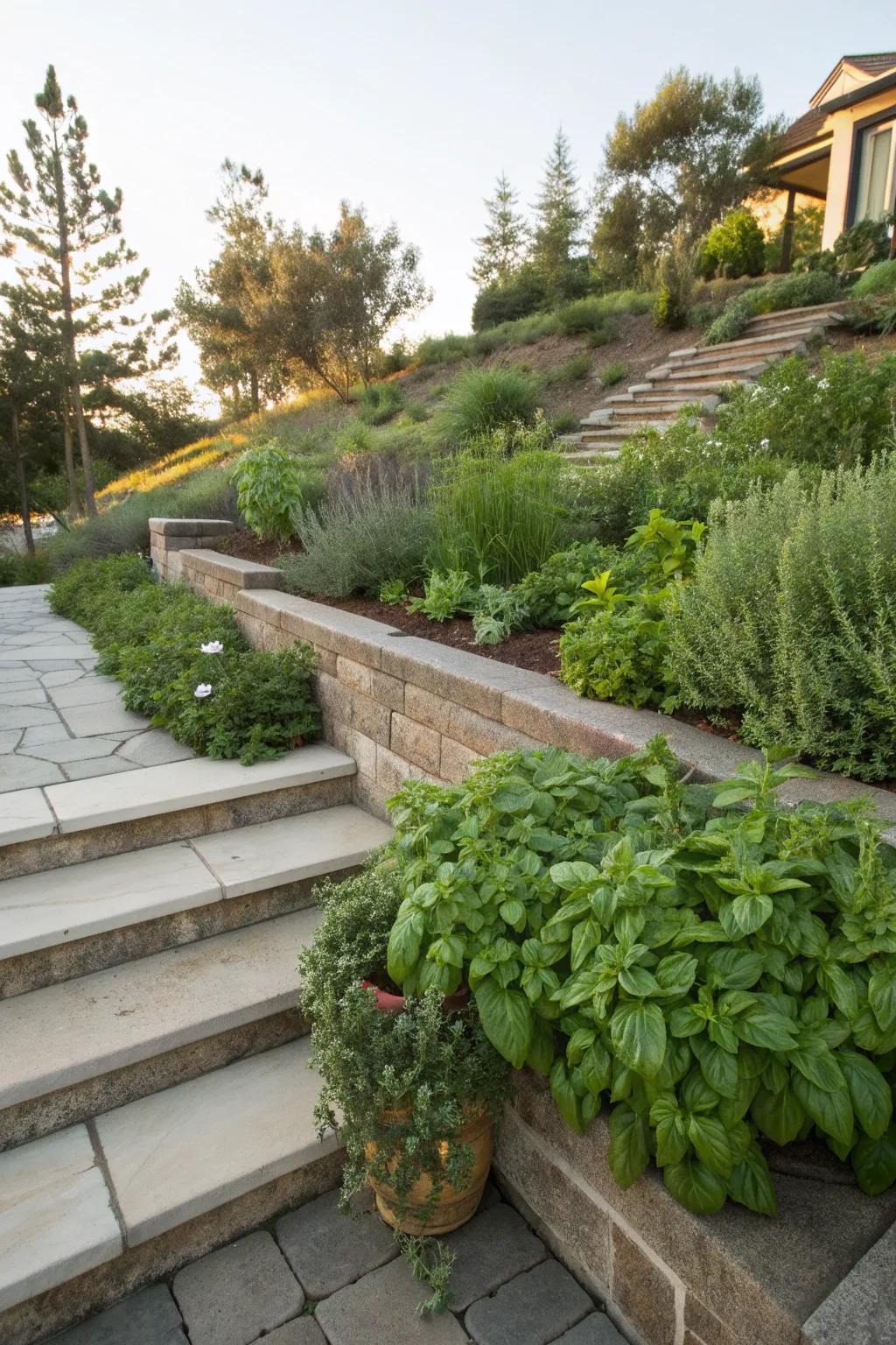 Herb gardens add fragrance and function.