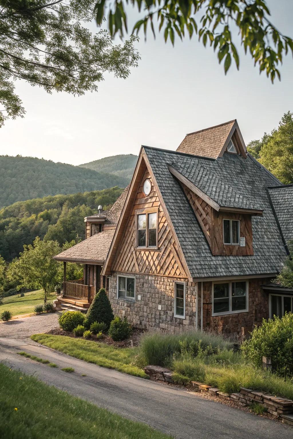 Unconventional shapes add a unique twist to rustic homes.